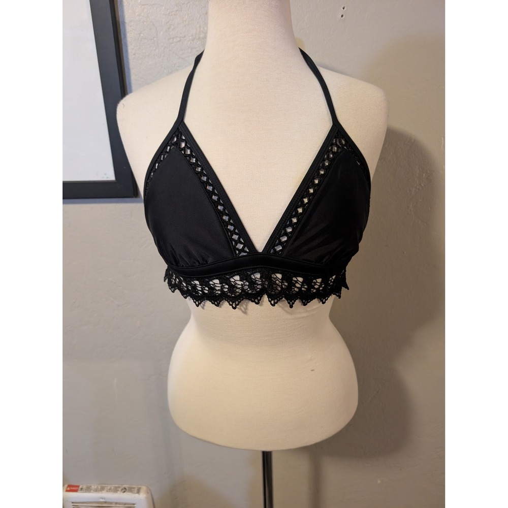 Black Lace adjustabel halter bikini size M